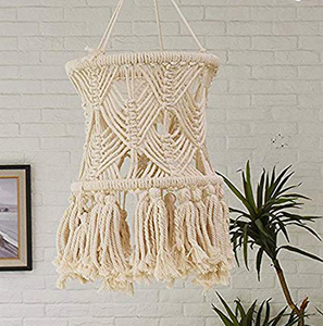 Macramé hermoso macramé lámpara araña Bohemia decoración del hogar pequeña candelabro decorativo - Product Image 1