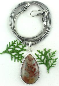 92.5 Sterling Silver Pear Shape Natural Jasper Gemstone Charm Pendant Women Jewelry Gift <b>Necklace</b> Top Quality - Product Image 3