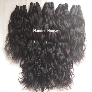 Precio de fábrica, cutícula alineada, cabello humano virgen indio, bricolaje, trama Remy de agua ondulada B para extensión de trama Genius, onda Natural - Product Image 6