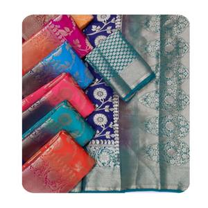 ชุดส่าหรีผ้าไหมสำหรับผู้ใหญ่ zekart All butti banglore - Product Image 1