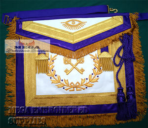 Tablier blanc brodé passé maître couture et couture artisanat maçonnique Regalia artisanat - Product Image 2