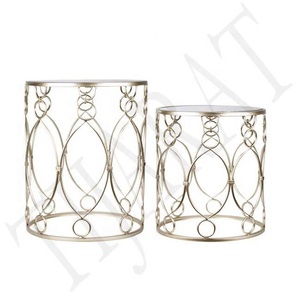 Mesa de boda de metal tradicional para centros de mesa Mesa de centro de cristal y sofá Mesa Auxiliar-Muebles de sala de estar - Product Image 2