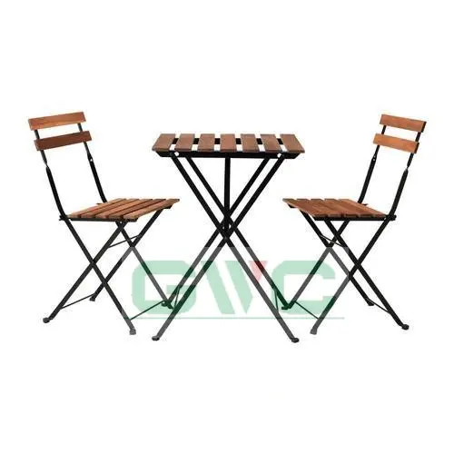 Ensemble de bistrot en Acacia pliable pour balcon, café/Vietnam, 3 pièces, Patio extérieur, meubles de jardin, prix bas