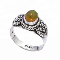 925 סטרלינג כסף טבעי אש האתיופית אופל אבן טבעת תכשיטי לנשים חנות סיטונאי אמיתי טבעות על מכירה