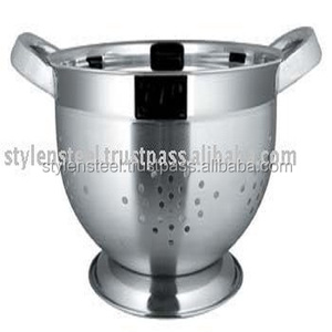 चावल Colanders बर्तन स्टेनलेस स्टील के साथ colanders ट्यूबलर हैंडल यूरो कोलंडर के साथ ट्यूबलर संभालती