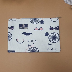 Colorful Custom Printed Fashion Make up Cosmetic Cotton Canvas Zipper Pouch <b>Bag</b> - Product Image 5