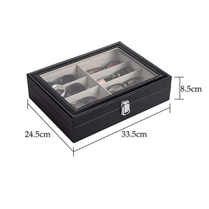 Commercio all'ingrosso di cuoio dell'unità di elaborazione multi <span class=keywords><strong>occhiali</strong></span> da sole <span class=keywords><strong>organizer</strong></span> 8 slot <span class=keywords><strong>occhiali</strong></span> caso di esposizione - Product Image 3