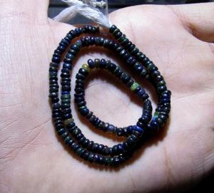 Cuentas de piedras preciosas sueltas con forma redonda de ópalo negro etíope, fabricación de joyas naturales de buena calidad - Product Image 1