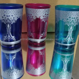 ชุดแก้วชาโมร็อกโก6แก้วยิงทองพรรคแก้วยิงด้วยการพิมพ์ที่มีสีสัน - Product Image 1