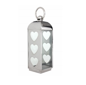 Lanterne en métal en forme de coeur avec bougie pour décorations de mariage au bureau à domicile - Product Image 1