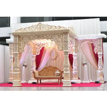 Bollywood Fiber Pillar Stage Cum Mandap Set Latest Design Wedding Royal Stage, Wedding Stages Manufacturer