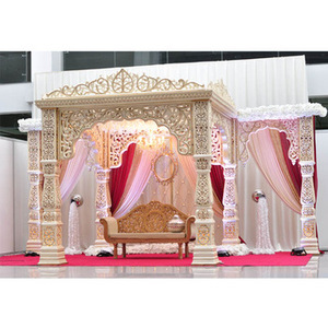 Bollywood Fiber Pillar Stage Cum Mandap Set Último diseño Wedding Royal Stage, Wedding Stages Manufacturer - Product Image 1
