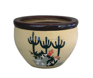 Mini White Glazed Ceramic Indoor Garden <b>Planter</b> Set round Pattern Flower <b>Pots</b> for Home or Office Floor Usage - Product Image 5