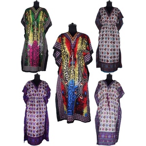 Abaya Dubai Popular vestido de mujer musulmán 2025 Kaftan largo diseños en India bloque de mano de alta calidad impreso diseño Floral Kaftan - Product Image 1