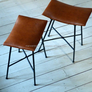 Meilleure vente de tabouret en cuir fait main de haute qualité pour la maison salon tabouret élégant pour chambre à coucher - Product Image 2