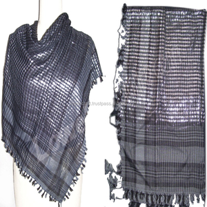 Lurex Arafat Shemagh Arab Keffiyeh Désert Écharpe à carreaux en coton - Product Image 6