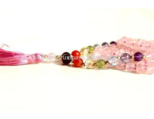 Trending Rose Quartz Mala <b>Necklace</b> 7 Chakra 108 Beads Piedras Naturales Healing Crystal Stone for <b>Spiritual</b> Occasions Parties - Product Image 5