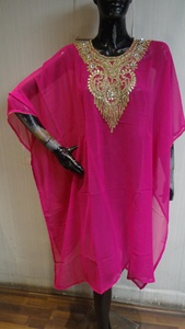 Caftan/abaya à col profond pour femmes arabes, marocaines et turques, imprimé numérique à la mode avec impression numérique - Product Image 6