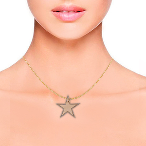 ชุดเพชรเส้นเดียวรูปดาว14K สีเหลือง,เครื่องประดับจี้แฟชั่นเครื่องรางรูปดาวแบบแฮนด์เมดโดยอัญมณี Metarock - Product Image 3