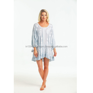 เดรสสั้นสุดเซ็กซี่สำหรับผู้หญิง, เดรสสั้นโบฮีเมียนไซส์ใหญ่พิเศษพิมพ์ลายดอกไม้ฤดูร้อนชุดเดรสลูกไม้ลายดอกไม้สำหรับวันหยุด - Product Image 1