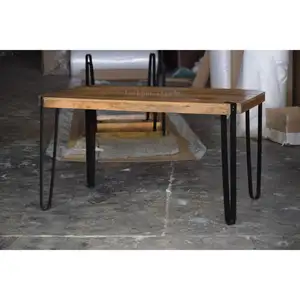 Industrial & ヴィンテージ鉄金属 & 木製Fine Longダイニングテーブル