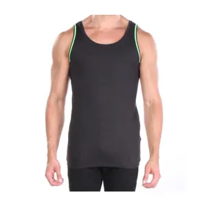 专业男士100% 棉纵梁运动服健美跑步锻炼跑步背心健身房汗衫