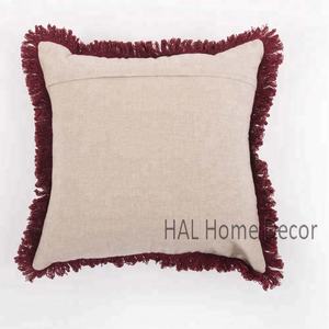 Wholesale Cotton Cushion Pillow, Indian Handmade Custom Embroidered Decorative <b>Sofa</b> Back <b>Support</b> Cushion Cover - Product Image 2
