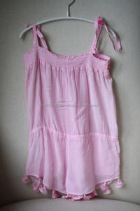 Impresionante Mono de Verano para Niñas, Color Rosa, Bordado, con Dobladillo de Borlas, Mono Corto para Niñas Pequeñas, Ideal para la Playa - Product Image 3