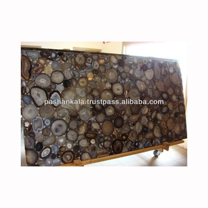 Plateau de table en agate naturelle, pierre semi-précieuse - Product Image 1