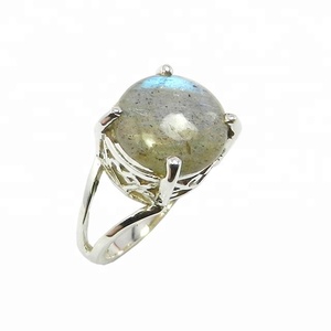 Caliente nuevo producto 925 plata esterlina labradorita piedra preciosa eternidad Vermeil anillo hecho a mano joyería de plata proveedor - Product Image 1