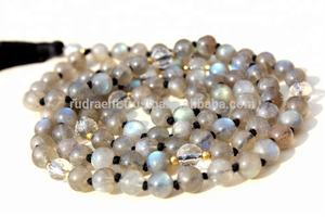 Cuentas redondas anudadas para Yoga, joyería de meditación, collar de cuentas de 108 Mala, Piedras Naturales, piedra de cristal curativa - Product Image 2