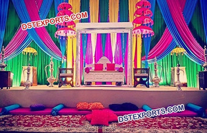 งานแต่งงานอินเดียMehandi Sangeetตกแต่งสไตล์งานแต่งงานSangeetเวทีตกแต่งเวที - Product Image 3