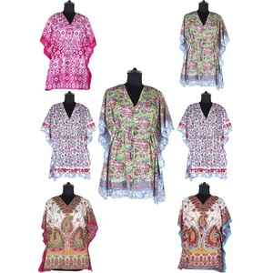 2025 Design African Bazin Dress Lady Short <b>Kaftan</b> Dress Hand Block Printed <b>Kaftan</b> Dress Women Wear Night Maxi Dress up <b>Kaftan</b> - Product Image 1