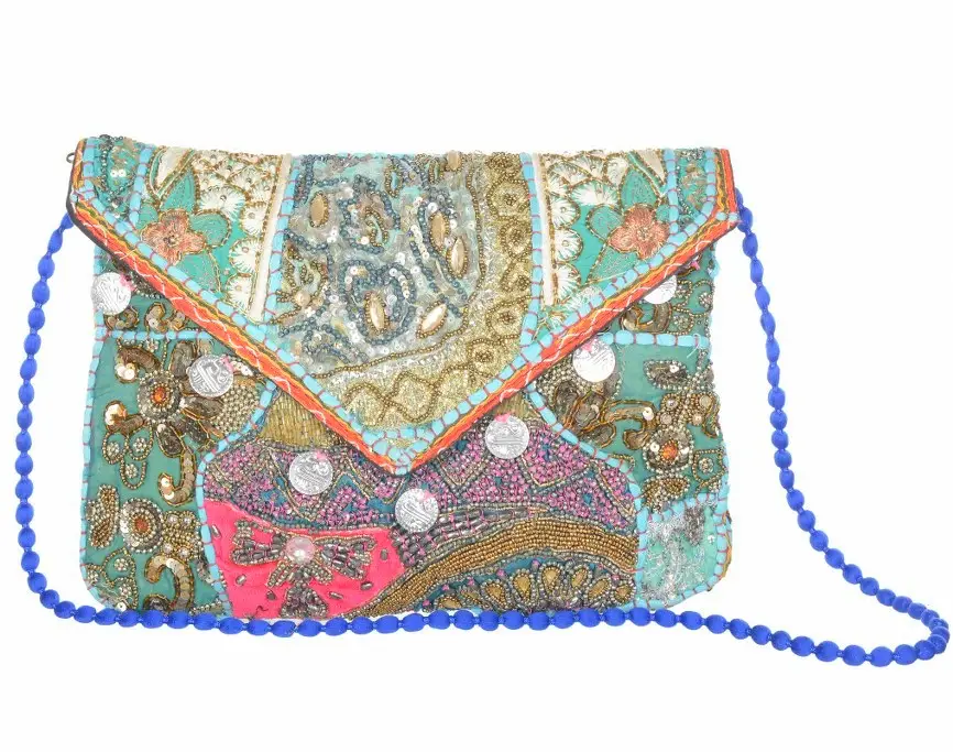 Sac à main indien vintage pour femmes, pochette de soirée, fait-main