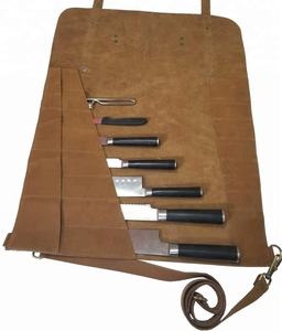 Sac à couteaux professionnel 8 poches en cuir véritable de qualité supérieure Couteau de chef Rouleau MKL-718 - Product Image 1