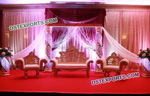 Boda musulmana pesada tallada sofá de Bodas de muebles de madera de la boda real sofá - Product Image 5