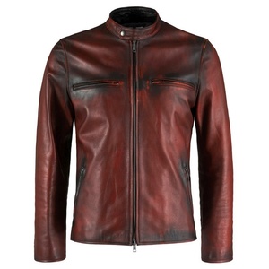 Veste en cuir de vachette pour homme, style café racer, sur mesure, haute qualité, vintage, usée, vêtements de sport, coupe-vent, été, hiver - Product Image 5