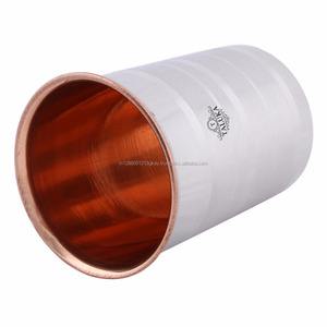 Best Quality 12 OZ Silver Touch Luxury Drinking Copper Stainless Steel Tumbler - Product Image 3