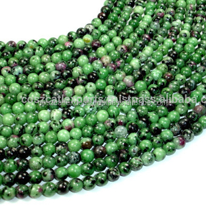 Gran oferta, cuentas de piedra de zoisita de rubí redondas facetadas, naturales para venta al por mayor - Product Image 1