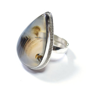 Latest Silver Jewelry Montana Agate Gemstone Ring Wholesale - Product Image 3