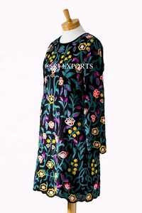 Robe de plage Aari brodée à manches longues, vêtements de mode mexicaine occidentale, tunique de plage style Boho Vintage et parure d'été - Product Image 5