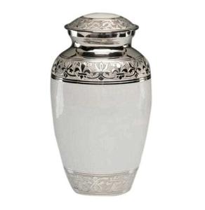 Urnes funéraires pour adultes en laiton/aluminium, blanc, vintage, style américain/européen - Product Image 2