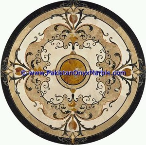 Medallón de Piedra de Mármol Natural para Pisos con Tecnología Waterjet, Elemento de Diseño Interior Premium, PakistanOnyxmarble.com, Baldosas de Mármol para Piso - Product Image 5