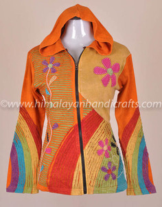 MULTICOLOR RAZORCUT RAINBOW DESIGN ENZYME WASHED HOODIE JACKET CSWJ 364 - Product Image 2