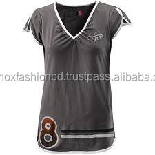 <b>Turtle</b> <b>Neck</b> Shirt Export Oriented <b>Women</b> T-shirts Bangladesh New Design & Fashionable <b>Turtle</b> V-<b>neck</b> Short Sleeve Casual Knitted - Product Image 6