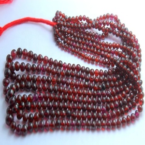 Cuentas Sueltas de Granate Natural, Forma Redonda, 3x6mm, Aproximadamente 20 Pulgadas, Zubair Gems & Jewellers - Product Image 2