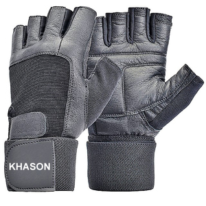 Guantes de fitness de medio dedo personalizados de alta calidad de neopreno y cuero para uso en gimnasio OEM ODM - Product Image 1