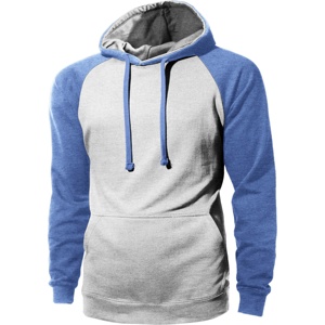 Sweat-shirts à capuche à manches raglan brodés imperméables bleu/blanc XXL sur mesure en gros pour hommes, meilleure qualité, couleur contrastée - Product Image 2