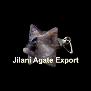 Péndulo de Radiestesia Estrella de Marcauba Plateada de 20-22 mm, Hecho a Mano, Artículo de Colección, Estilo Feng Shui, Artesanía de Piedra Semipreciosa, Amatista - Product Image 1