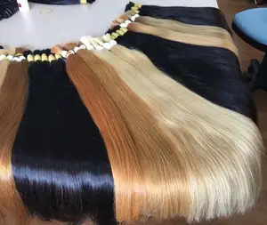 Vietnamese human hair, Bulk straight hair, many sizes and colors ship to around the world Human hair extension